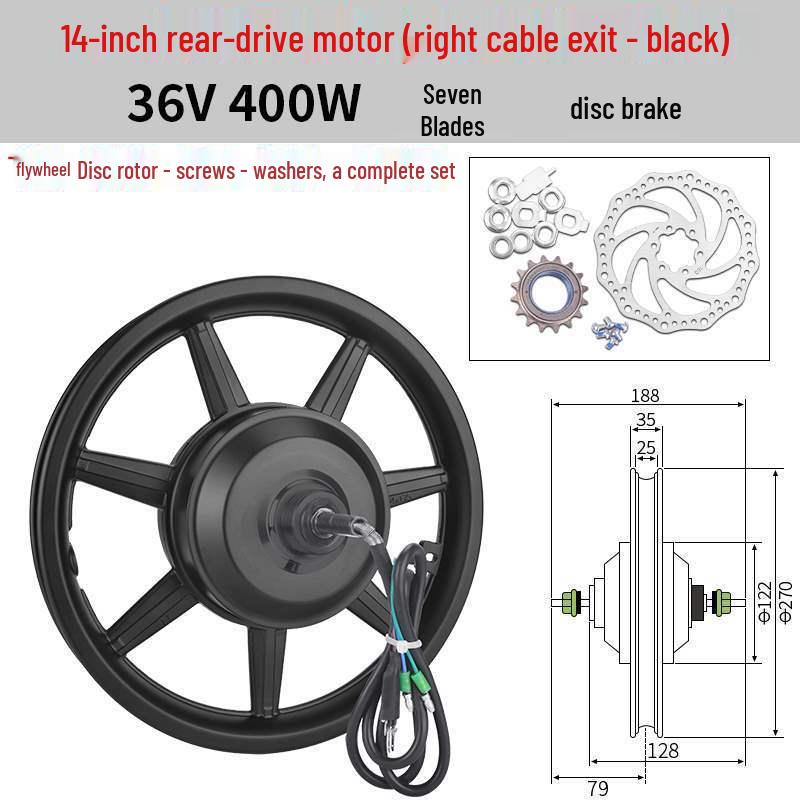14-Inch Folding Electric Bicycle with 36V/48V 350W/400W/500W High-Speed Front and Rear Hub Motor