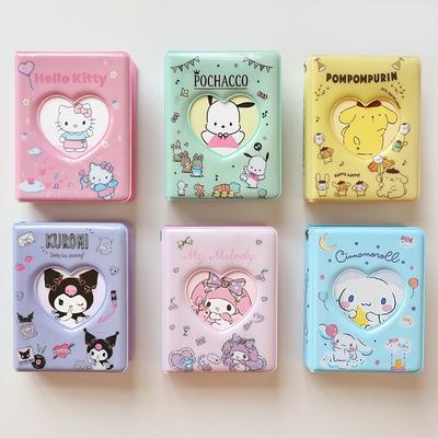 Sanrio New Card Album Cinnamoroll Kuromi Hello Kitty My Melody Pochacco Three Inch Polaroid Album Storage and Protection Album