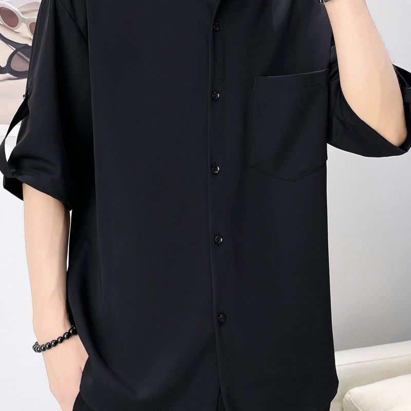 Japanese Retro Handsome Shirt Men's Trendy Short-sleeved Fashion Korean Style Loose Couple Design Sense