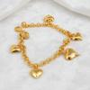 Chain Gold Bracelet Unique Charm Chunky Bracelet Bridal Party Heart Bracelet  Fashion