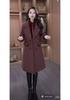 French-Style Mid-Length Jacket for Autumn/Winter: Fleece-Lined, Thickened, Slimming, Lapel, Long-Sleeved, Fashionable Mother’s Coat