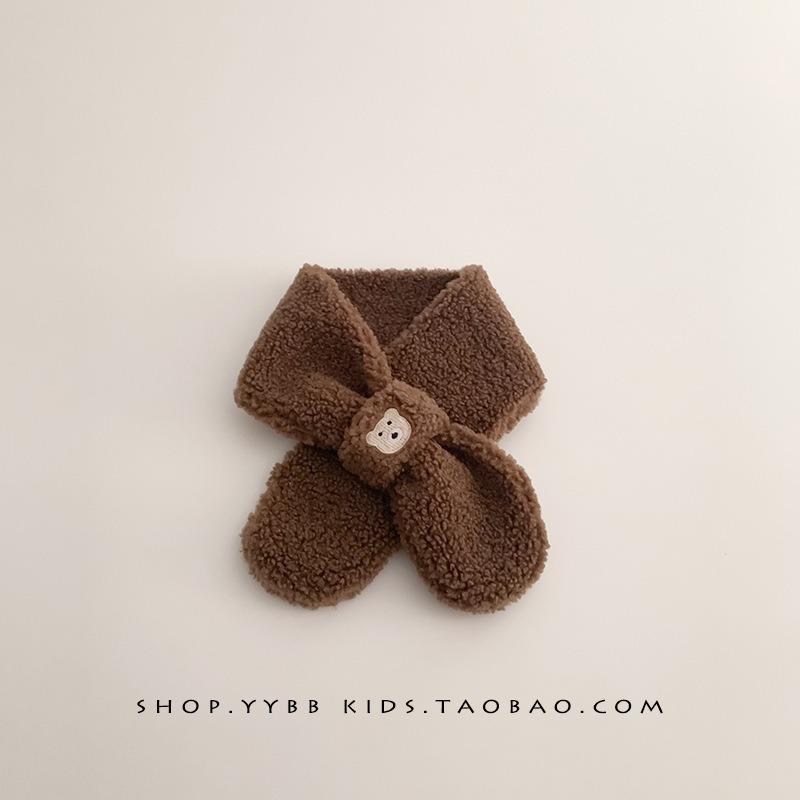 

Милый детский шарф-перчатки с медвежонком, детский осенне-зимний теплый шарф из бархата для мальчиков и девочек, защита шеи