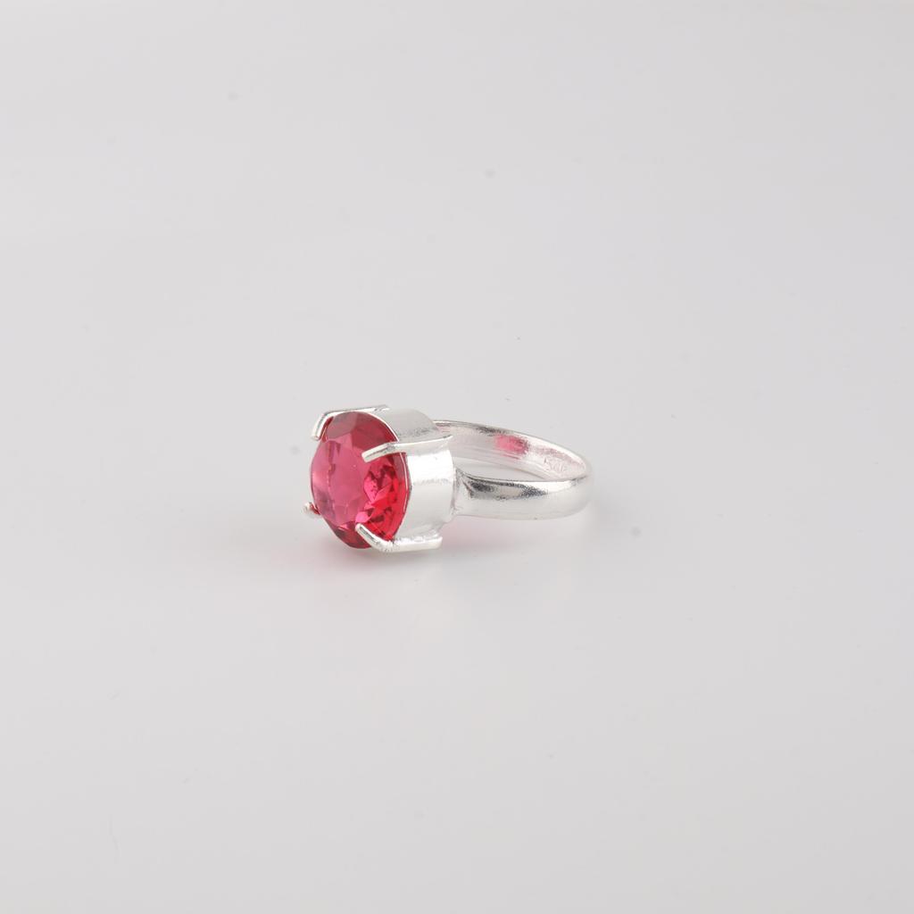 Pink Rubellite Gemstone 925 Solid Silver Statement Jewelry Women Ring For Birthday Gift RR-72-8