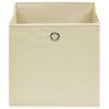 vidaXL Aufbewahrungsboxen 10 Stk. Creme 32x32x32 cm Stoff