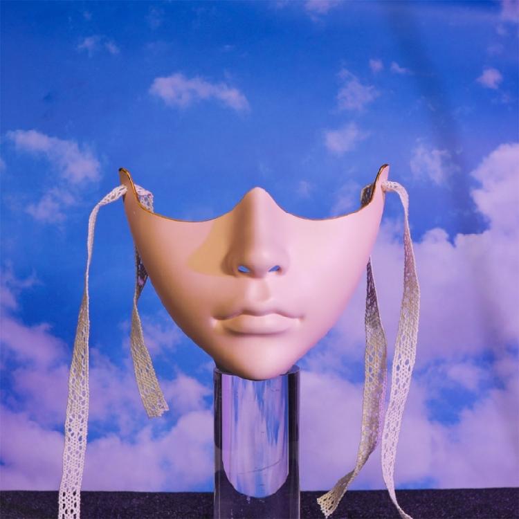 Målad Skönhetsmask Maskeradmask Festmask Estetisk Mask Mekanisk Halvansiktsmask för Halloween Jul Cosplay