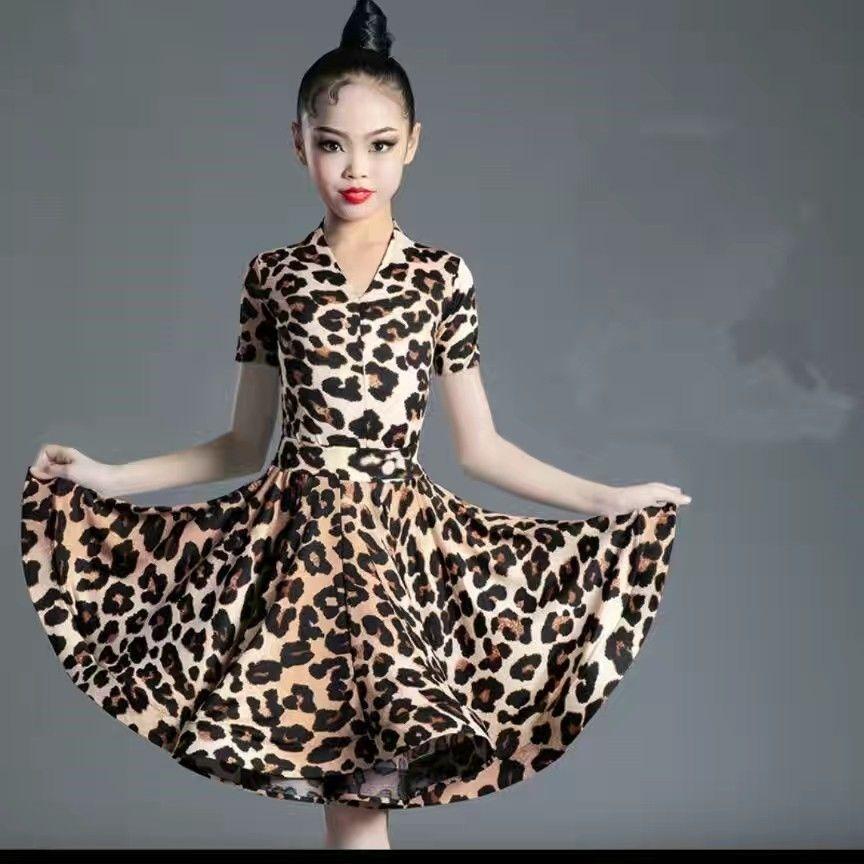 Kostium do tańca latynoamerykańskiego dla dzieci na zawody zawodowe; Duża Sukienka Huśtawka dla Dziewczynek; Nowe Dziecięce Latinowe Treningowe Wystąpienie