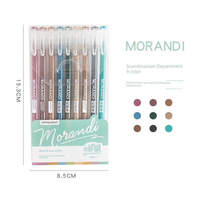 

Blue Fruit Color Gel Pen Hand Account Pen Marking Pen Student Good-looking Quick-Drying Large Capacity Mark Key Highlight Scandinavian Department 9 color 0.5mm