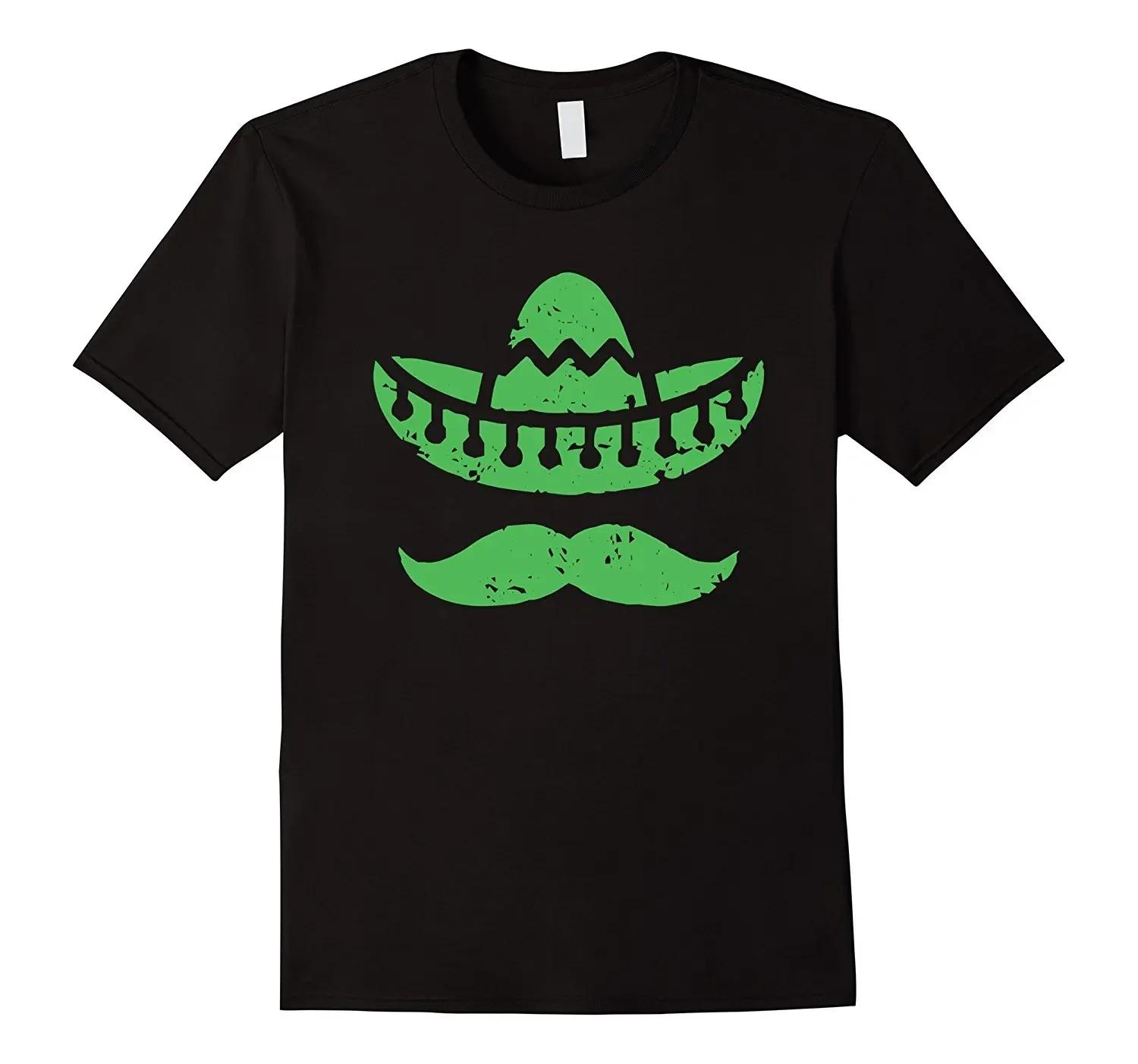 

Mexican Sombrero Straw Hat Moustache Mexican Style TShirt 100 Cotton ONeck Summer Short Sleeve Casual Mens Tshirt Size S3XL S