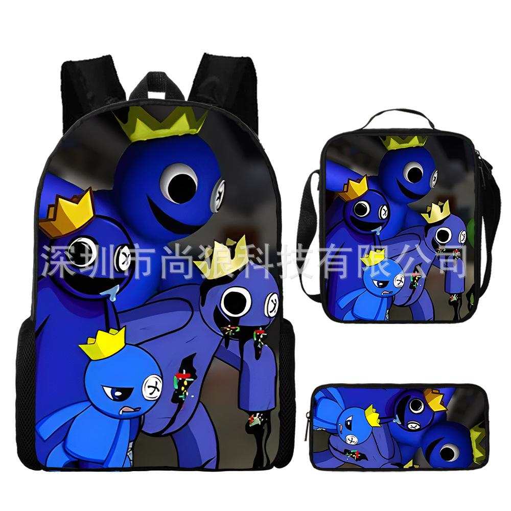 Rainbow Friends Rainbow Friends Student School Bag Digital Printed Oxford Cloth Backpack Satchel Pencil Case