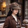 Cat Paw Pattern Women Octagonal Hat Japanese Style Newsboy Hat Casual Cat Ears Beret Cap  Women
