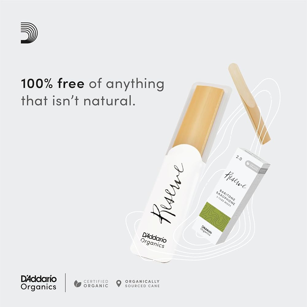D'Addario WoodWinds Daddario Reed for Alto Saxophone USDA Organic Certified RESERVE ODJR0320 [Har...