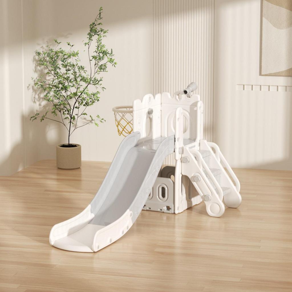 Multifunctional Indoor Play Slide and Swing Set for Kids