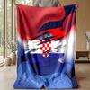 Kroatien Fußball Aufdruck Flanelldecke Hautfreundlich Warm Dekorativer Überwurf für Innen Couch Bett Tägliche Nutzung