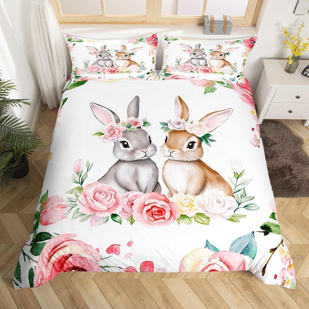 Spring Themed Duvet Cover For Kids Teens Quilt Covers Lightweight Down Room Decor Queen Size 2 Pillowcase 1 Duvet Cover No Quilt