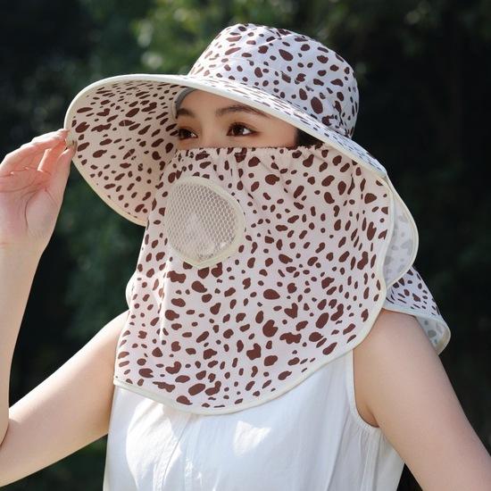 Women's summer sun protection hat, face and neck protection, wide-brimmed fisherman's hat, breathable sunshade, farm work hat, outdoor hat
