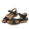 New slope heel platform sandals women's word with fish mouth Velcro beach sandals
