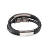 Geflochtenes Lederarmband für Herren - Echtes Leder, Edelstahl, Magnetverschluss, Stilvolles Accessoire