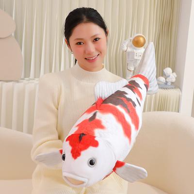75CM Niedliche Simulations-Koi-Fisch-Plüschtiere Weiches gefülltes Karpfen-Plüschtier Kissen für Mädchen Jungen Sofa Heimdekoration Kissen Geschenke