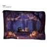 Witch Pumpkin Pattern Bag Storage Bag, with Smooth Zipper, Thickened Polyester Large Capacity Zipper Cosmetic Halloween Printed Pouch