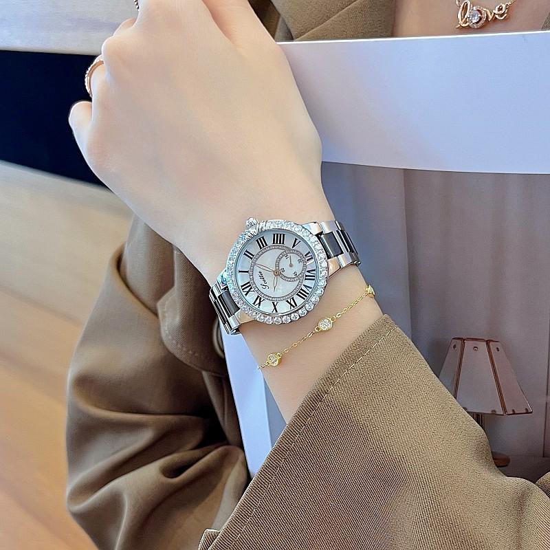 Fashion Style Temperament Personality Roman Watch Trend Casual Women'S Watch Steel Belt Diamond Women'S Watch