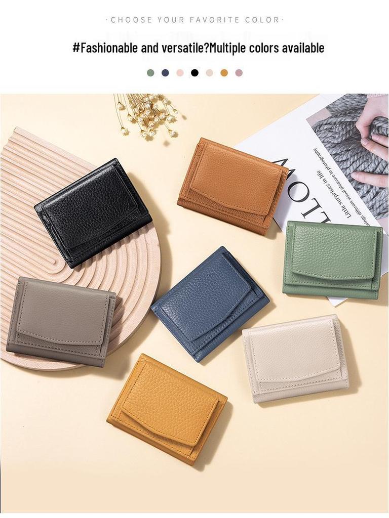 Damski portfel trójdzielny z prawdziwej skóry RFID w stylu japońskim i portmonetka na monety