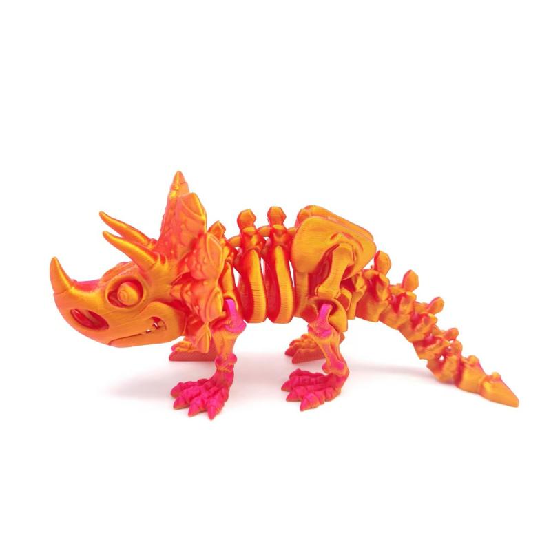 1 Pcs 3D Printed Skeleton Triceratops Dinosaur Articulated Action Figure Model For Gifting, Home Decor