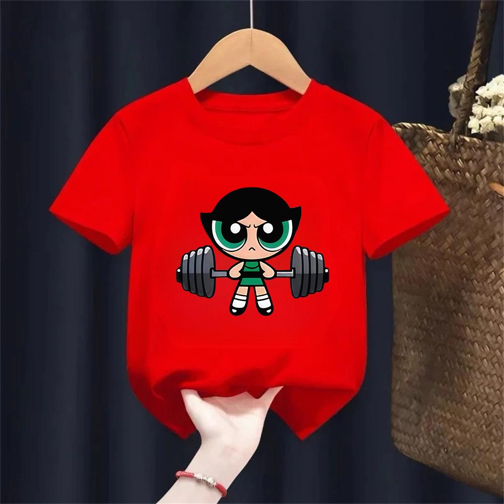 Girls Super Powerful Blouse Training Streetwear Tshirt Kids Shirt Academy Fitness Tshirt