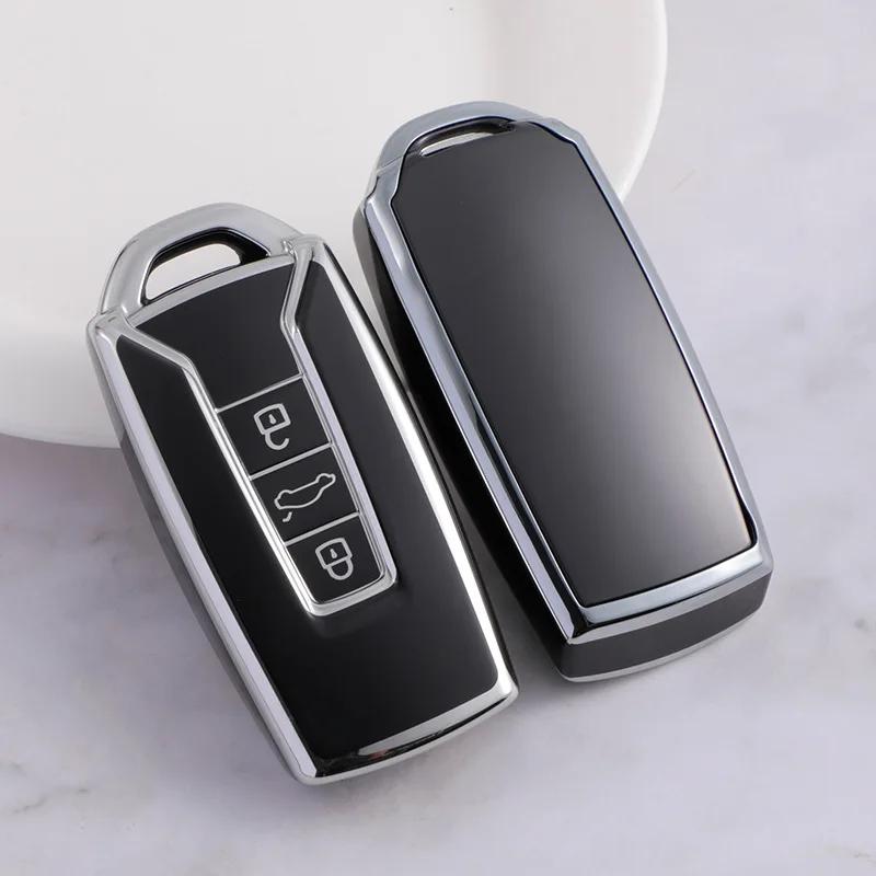 TPU Car Key Case Cover for VW Volkswagen Touareg 2019-Current 3 Buttons Auto Remote Shell Protect Accessories Key Fob