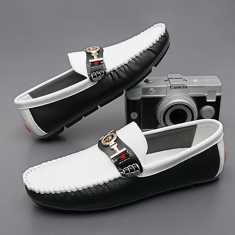 Fashion Comfy Leather Mens Casual Shoes Stylish Soft Men Loafers Elegantes Moccasins Breathable Slip on Male Boat Shoes New Dress Flats