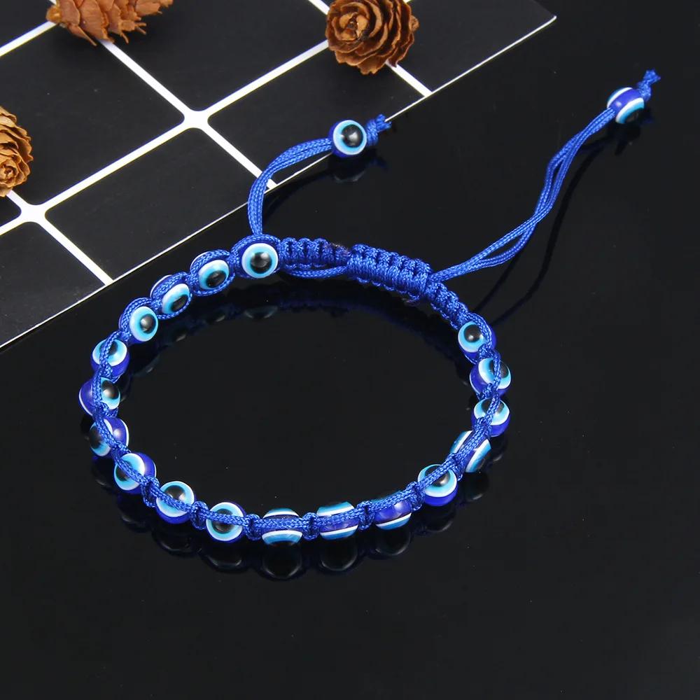 

Turkey Eye of Evil Bracelet For Women Lucky Eye Adjustable Braided Rope Chain Bangle Female Handmade Jewelry Accessories