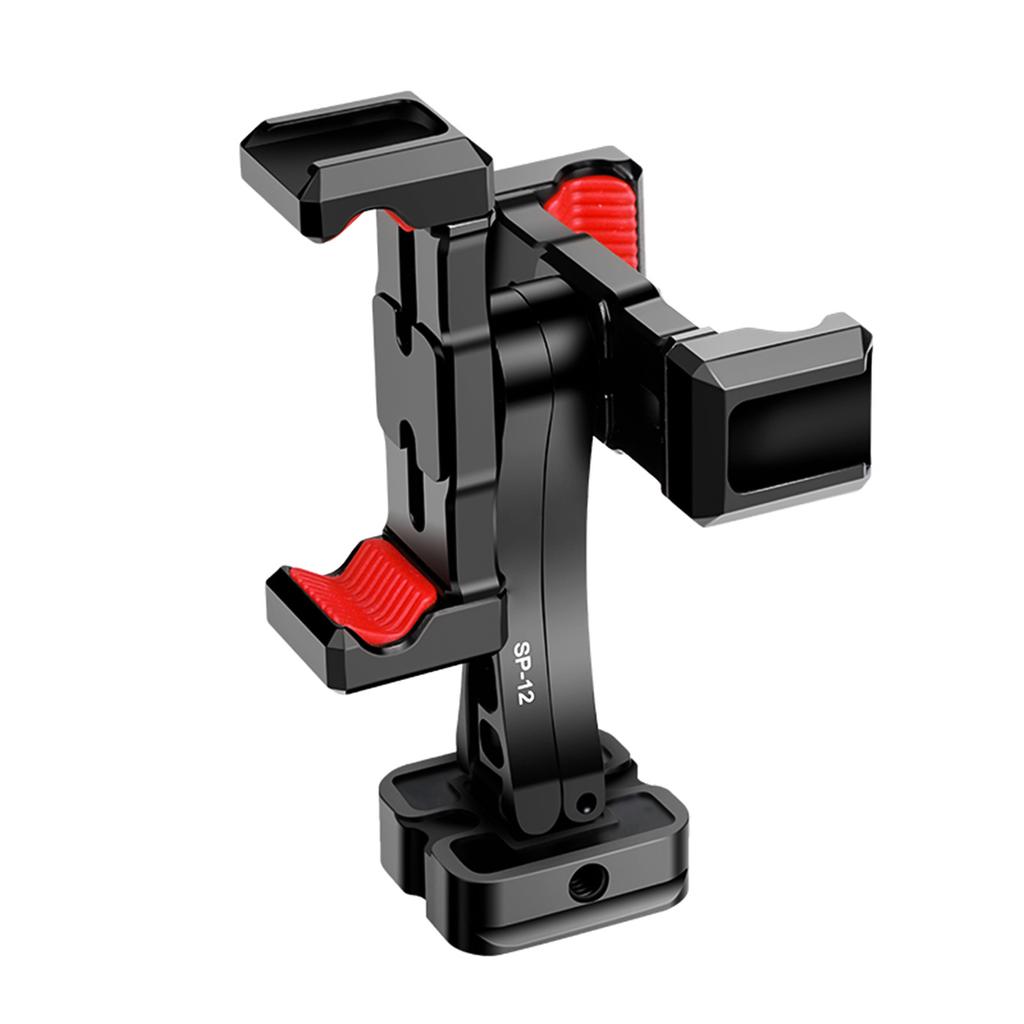 Portable Phone Tripod Mount Metal Phone Mount for Tripod with Dual Phone Holder Cold Shoe Mounts