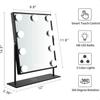 Hollywood Mirror with Light 12.0W'' 14.5L'' Lighted Makeup Mirror Vanity Makeup Mirror Smart Touch Control 3 Colors Dimable Lig