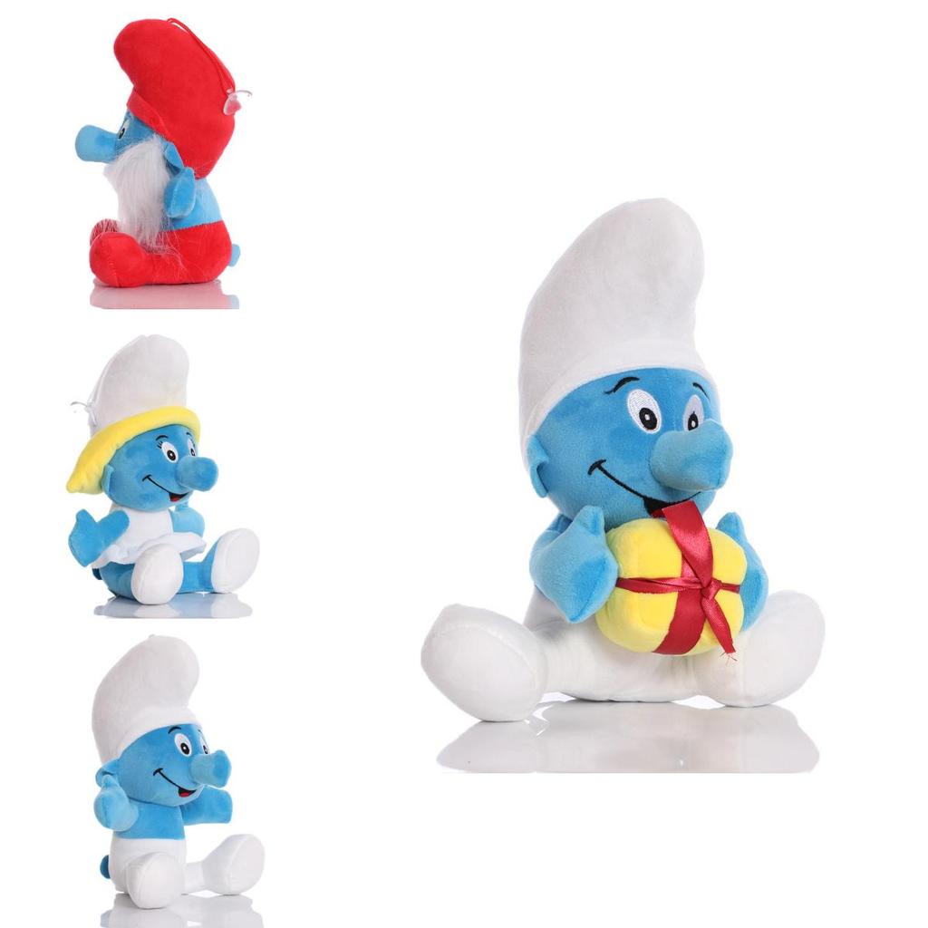 Adorable Blue Smurf Plush Doll Soft Stuffed Toy With Pp Cotton Filling For Kids