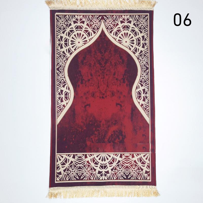 Muslim Carpet Blanket Embossing Worship Prayer Mat With Tassel Islamic Ramadan Prayer Carpet Portable Home Decor Floor Mat