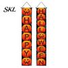 Decorative Party Accessory Halloween Porch Sign Banner, Pumpkin Ghost Awning Hanging Wall Indoor Decoration Door Decoration, Front Wreath Banner Yard