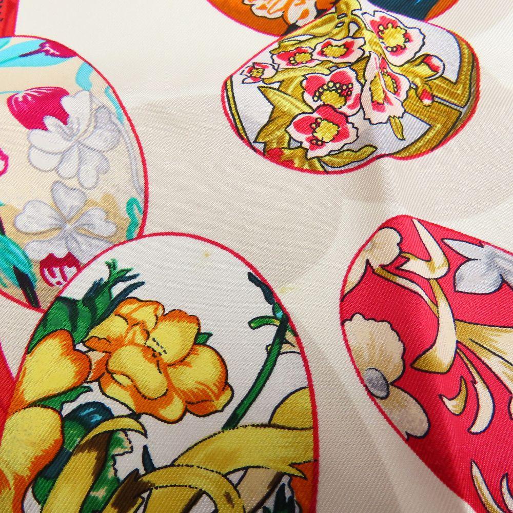 Used HERMES scarf Calle 90 COUVEE D'HERMES Hermes egg silk Navy white Fashionable