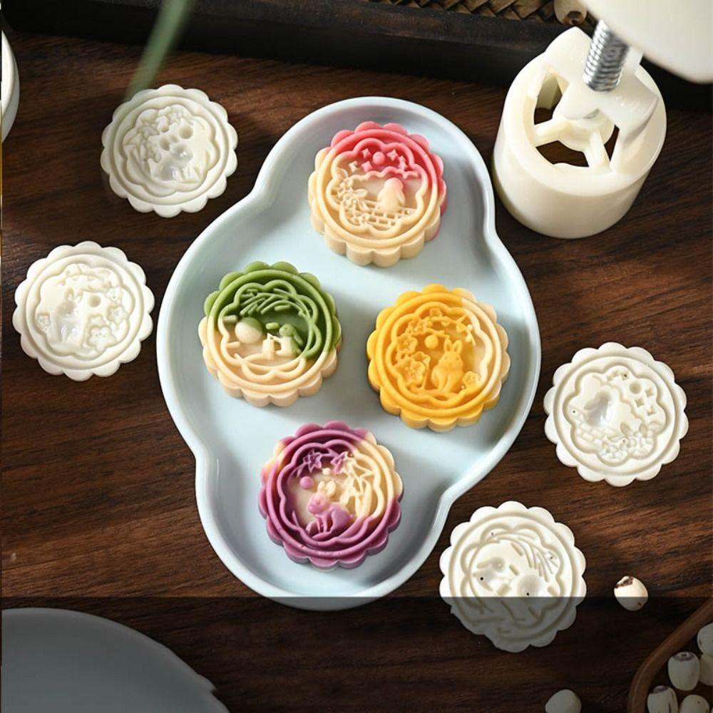 Forma na okrągły ciastko księżycowe na Święto Środka Jesieni 50g Forma do ręcznego wyciskania Narzędzie do ciastka księżycowego Tłoczki Narzędzia cukiernicze