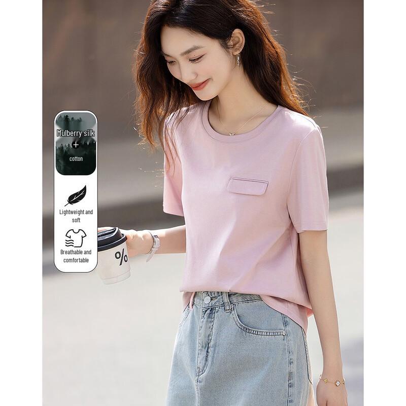 Demana Women s Silk Blend Short Sleeve T-Shirt S