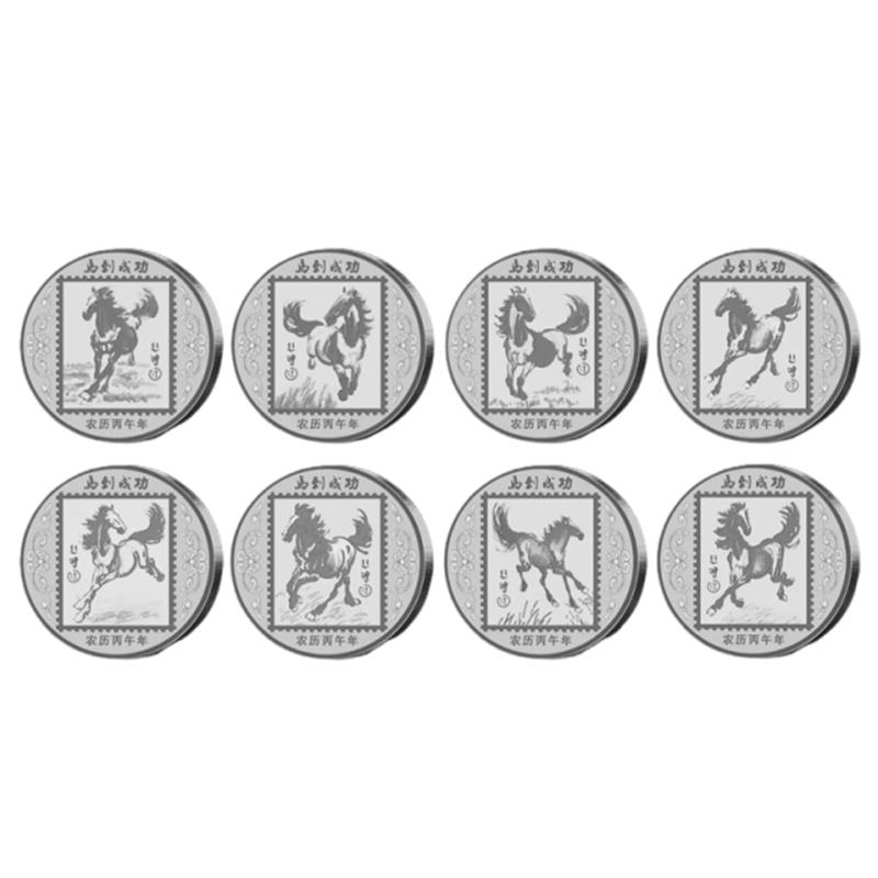 Metall Lyckosam Samlingsmynt Zodiaken Året Hästen Jubileumsmynt Samling Gåva
