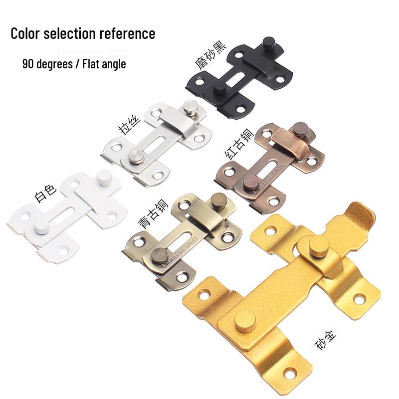 No-Drill Sliding Door Lock Bolt Anti-theft Clasp for Bathroom and Room Doors