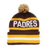 '47brand '47BRAND MLB Pom-Pom Knit Hat, Cuff Knit, SD Brown, Free Size, 47A-CFKN-B-BERNG21ACE-BW