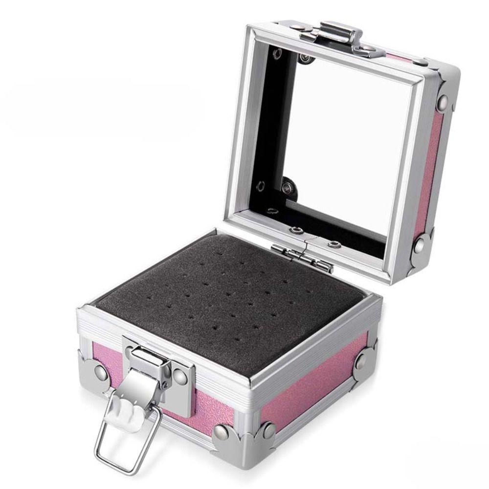 Durable Aluminum Display Storage Box Professional Nail Art Grinding Head Bit Container  Pedicure