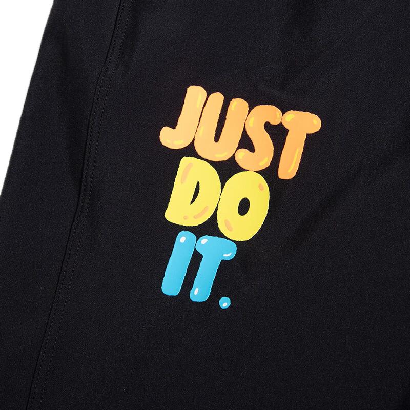 Nike Kids Knitted Sports Pants Letter Print Tapered Kids Bottoms Black FQ0706-010