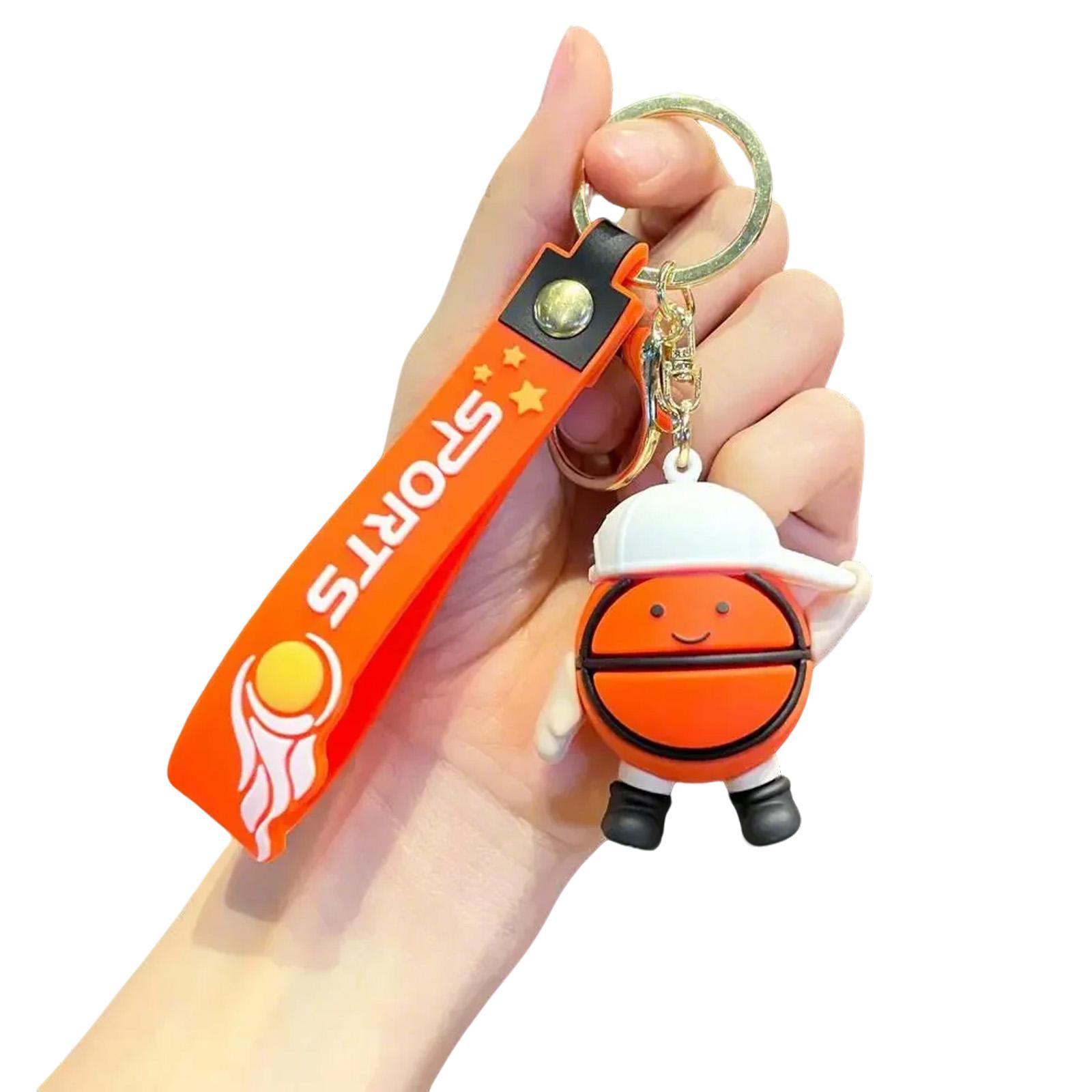 Креативный мультяшный брелок для ключей Бадминтон/Футбол/Настольный теннис/Теннис/Баскетбол/Волейбол для украшения рюкзака или автомобиля 5