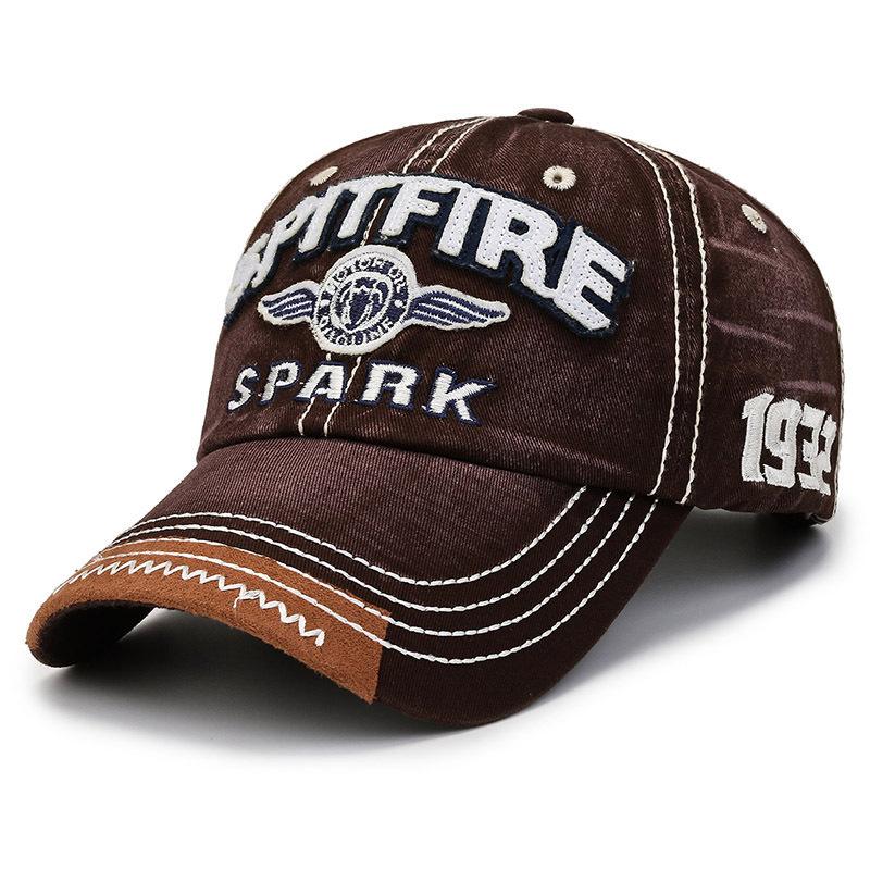 Hot-selling SPARK Letter Embroidered Breathable & Waterproof Adjustable Pure Cotton 6-Panel Baseball Cap for Unisex Four Seasons