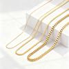 1/2/3MM Hip Hop Stainless Steel Box Chain Necklace for Women,Simple Basic Chain Necklaces,Fashion Accessories Gift
