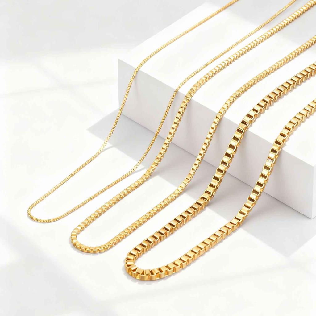 1/2/3MM Hip Hop Stainless Steel Box Chain Necklace for Women,Simple Basic Chain Necklaces,Fashion Accessories Gift