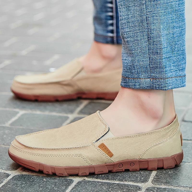 Summer Men's Korean Style Canvas Loafers: Trendy, Washable, Versatile Casual Shoes in Plus Sizes 47-48.