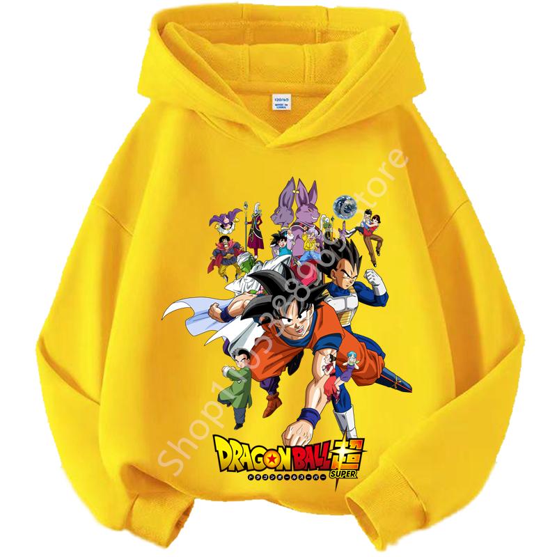 Dragon Ball Chibi Characters Kids Hoodie 100-160 Size 3-12 Years Boys Casual Sporty Children's Sweatshirt