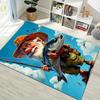 Cartoon Fisherman With Big Fish Print Area Rug Non‑Slip Rectangular Floor Mat Fishing Theme Home Decor For Gaming Living Bedroom